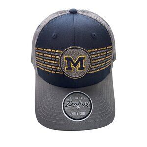 Zephyr Michigan Wolverines Baseball Cap Mens OS Mesh Snapback Blue College NEW